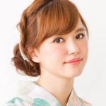 結婚式の和装に合う髪型ミディアム編み込みアップ簡単髪型アレンジ