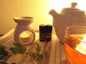 お茶とアロマポット