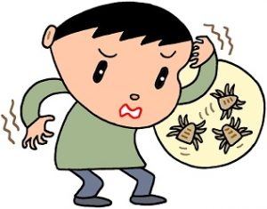 ダニにさされた男性