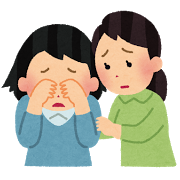 なぐさめる女性