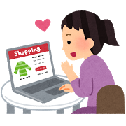 通販サイトをみる女性